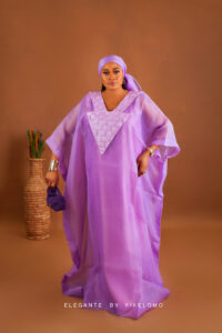 Lilac Luxe Sheer Agbada Set