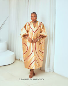 Gold Pattern MIDI Dress