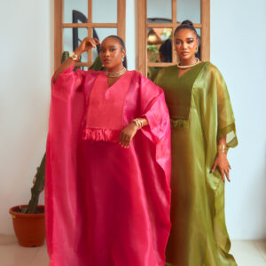 Pink Luxe Sheer Agbada Set